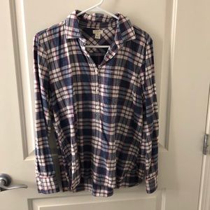 Jcrew factory half button up plaid shirt